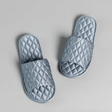 Luxury Silk Slippers For Women Soft home Slippers Travel Slippers Haze Blue M