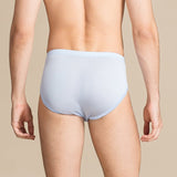 Men Silk Briefs Comfortable Breathable Silk Triangle Boxer Blue S