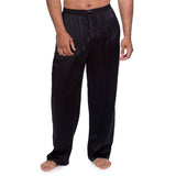 Mens Silk Pajama Long Pants Silk Pajamas Bottoms Sleep Pants Black XS