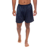 Mens Silk Pajama Shorts Pants Luxury 100% Pure Silk Boxers Navy Blue XS