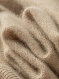 Mens V Neck Cashmere Sweater Long Sleeve Ribbed Hem Sweatershirt Camel XS