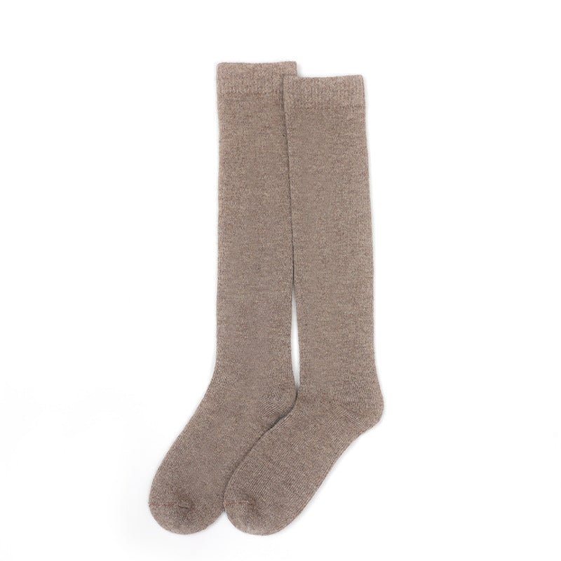Mid Calf Cashmere Socks Lightweight Cashmere Crew Socks Cashmere Knit Socks Taupe M