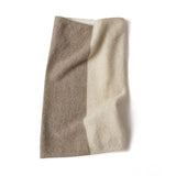 Pure Cashmere Infinity Neck Gaiter Ultra - Soft Colorblock Loop Scarf Beige + Taupe + Ivory M