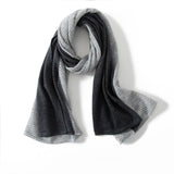 Cashmere Mesh Panel Scarf Cut - out Long Cashmere Shawl and Wraps Dark Gray XL