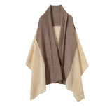 Cashmere Mesh Panel Scarf Cut - out Long Cashmere Shawl and Wraps Taupe XL