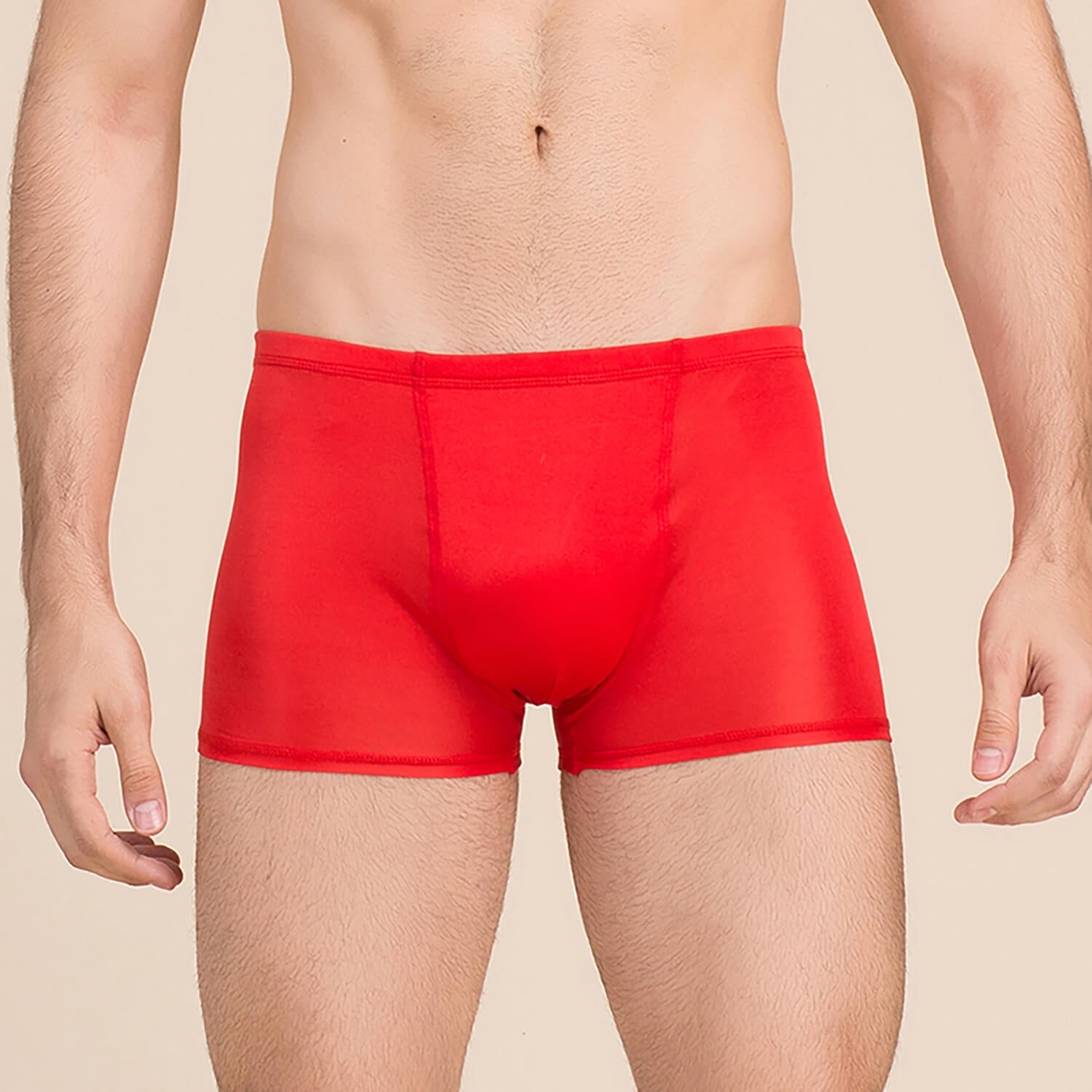 Mulberry Silk Men's Boxer Briefs Silk Knitted Briefs Red S