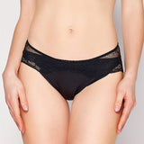 Mulberry Silk Underwear Women's Lace Silk Mid - waist Sexy Briefs Black S