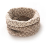 Womens Thick Cashmere Fair Isle Knit Infinity Scarf Neck Gaiter Taupe M