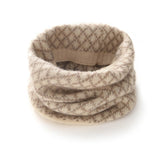 Womens Thick Cashmere Fair Isle Knit Infinity Scarf Neck Gaiter Beige M