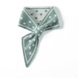 Polka Dot Cashmere Bow Scarf Cashmere Tie Scarf for Women Cashmere Neck Wrap Green M