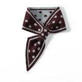 Polka Dot Cashmere Bow Scarf Cashmere Tie Scarf for Women Cashmere Neck Wrap Coffee M