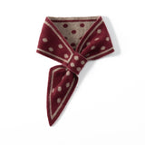 Polka Dot Cashmere Bow Scarf Cashmere Tie Scarf for Women Cashmere Neck Wrap Claret M