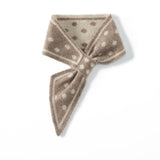 Polka Dot Cashmere Bow Scarf Cashmere Tie Scarf for Women Cashmere Neck Wrap Taupe M