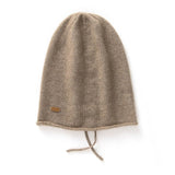 Soft Cashmere Hooded Beanie With Tie Cashmere Double - layered Ski Cap Taupe M