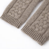 Pure Cashmere Gloves For Women Soft Cashmere Cable Knit Touch Screen Taupe M
