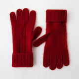 Pure Cashmere Gloves for Women Cashmere Knitted Mittens Claret M