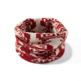 Pure Cashmere Infinity Scarf With Geometric Print Cashmere Neck Gaiter Claret M