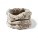 Pure Cashmere Infinity Scarf With Geometric Print Cashmere Neck Gaiter Beige M