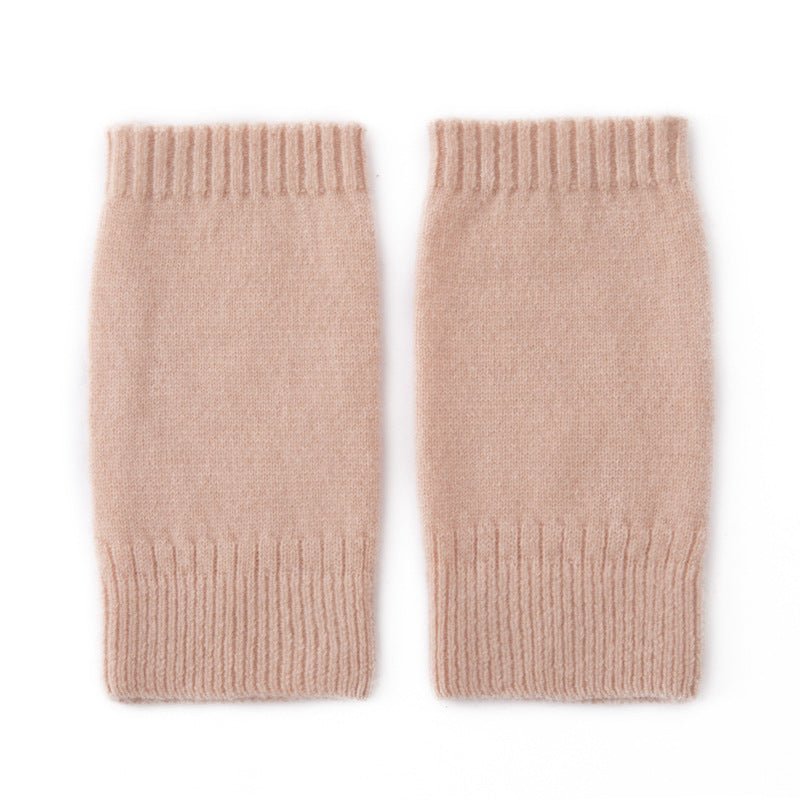 Pure Cashmere Knit Fingerless Gloves Cashmere Wrist Warmers Cashmere Mitts Pink M