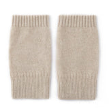 Pure Cashmere Knit Fingerless Gloves Cashmere Wrist Warmers Cashmere Mitts Beige M