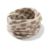 Pure Cashmere Neck Gaiter Cashmere Snood with Modern Patterns Cashmere Scarf Taupe M