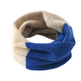 Cashmere Neck Gaiter Mixed Colors Two - Tone Cashmere Neck Warmer Blue M