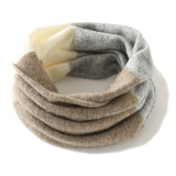 Cashmere Neck Gaiter Mixed Colors Two - Tone Cashmere Neck Warmer Gray M