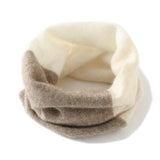 Cashmere Neck Gaiter Mixed Colors Two - Tone Cashmere Neck Warmer Beige M