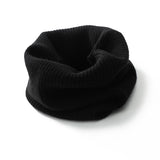 Pure Cashmere Neck Warmer Scarf Ribbing Cashmere Neck Gaiter Fake Collar Black M