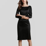 Pure Silk Dresses For Womens Wedding Guest Party Dresses Black XS