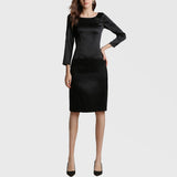 Pure Silk Dresses For Womens Wedding Guest Party Dresses Black XS