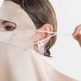 Full Coverage Silk Face Mask Sensitive Silk Full Face Anti - uv Masks Champagne M