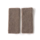 Ribbed Pure Cashmere Knit Headband Half - finger gloves Cashmere Gloves Taupe M