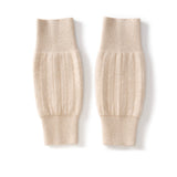 Ribbed Pure Cashmere Leg Warmers Cashmere Knee Pads Knee Warmers Beige M