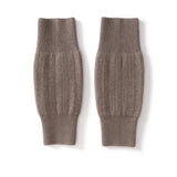 Ribbed Pure Cashmere Leg Warmers Cashmere Knee Pads Knee Warmers Taupe M