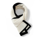 Short Ribbed Cashmere Winter Wrap For Kids And Women Colorblock Scarf Ivory M