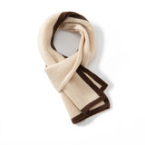 Short Ribbed Cashmere Winter Wrap For Kids And Women Colorblock Scarf Beige M