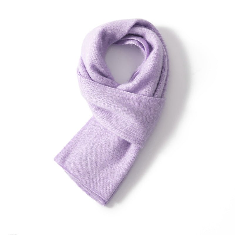 Unisex Short Cashmere Scarf Multi Colors Cashmere Neck Warmer Purple M