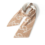 Short Cashmere Scarf Artistic Cashmere Scarf With Abstract Pattern Camel M