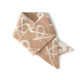 Short Cashmere Scarf Artistic Cashmere Scarf With Abstract Pattern Camel M