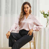 Silk Blouse For Women Silk Shirts 100% Mulberry Silk Top Rosy Pink XS