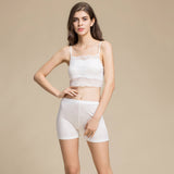 Silk Boxer Briefs Mid - waist Underwear For Women Mulberry Silk Knitted Champagne S