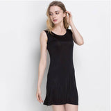 Silk Knit Nightdress For Women Silk Knitted Slip Dress Black S