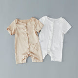 Baby Silk Romper Silk Bodysuit For Babies One Piece Silk Pajamas Infants and Toddlers Rosy Pink 0 - 3M