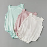 Silk Pajama Set for Baby Sleeveless pure Silk Bodysuit For Babies Rosy Pink 0 - 3M