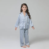Silk Pajama Set For Kids' Gifts Silk Sleepwear For Kids Light Blue XS