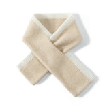 Pure Cashmere Neck Warmer With Contrast Edging Winter Neckerchief Beige M