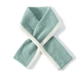 Pure Cashmere Neck Warmer With Contrast Edging Winter Neckerchief Green M