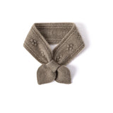 Kids Floral Embroidery Cashmere Scarf Women Crochet Knitted Neckerchief Taupe S
