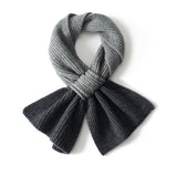 Soft Bow Knot Cashmere Scarf Ribbed Cashmere Neck Wrap Cashmere Tie Scarf Grey M